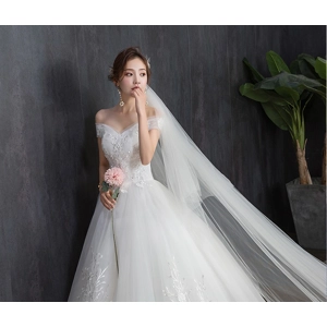 Dream Luxury Handmade Off-Shoulder A-line Wedding Dress