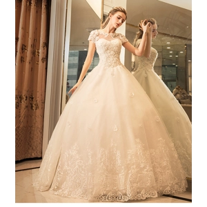 Crystal Tube Empire Wedding Gown