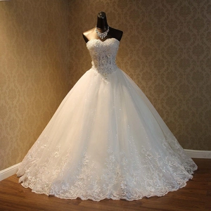Hepburn Crystal Tube Top Princess Wedding Dress