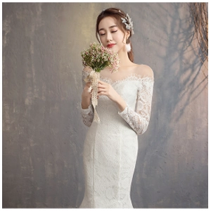 Spring/summer lace floral embroidery Mermaid Wedding Dress