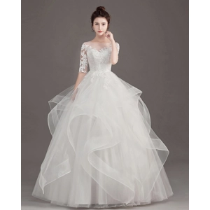 Spring/Summer Fairy Floral Ruffled Wedding Dress