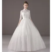 Lace Vintage High Collar wedding Dress