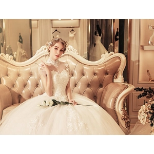 Crystal Tube Retro Vape Trailing Princess Wedding Dress