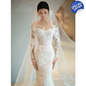 Elegant French Lace Mermaid Wedding Dress