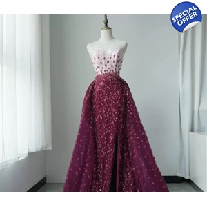 Elegant Full Beaded Evening Dress