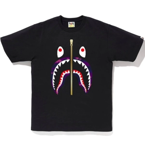 Bape purple shark lip tee