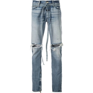 Fear of god slim distressed zipper jeans