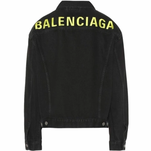 Balenciaga yellow logo denim jacket