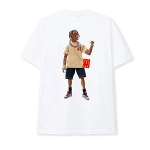 Travis Scott x McDonald's action figure Tshirt white