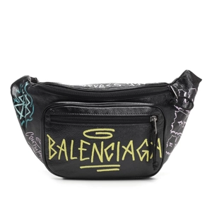 Balenciaga graffiti leather belt pack