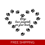 Dog Paw Heart and Saying