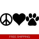 Peace love paw print