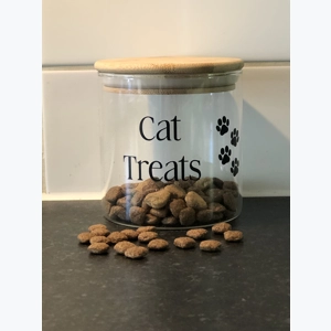 Glass Cat Treat Jar