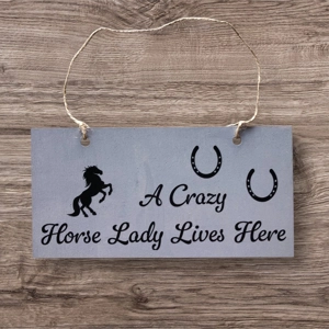 Wooden Sign Crazy Horse Lady