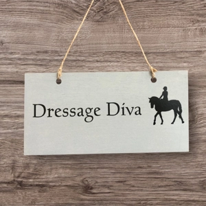 Wooden Sign Dressage Diva