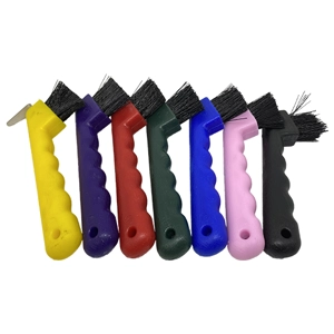 Plastic Hoof Pick with Brush