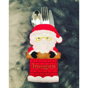 4 Father Christmas Cutlery Holders