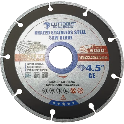 115mm Diamond Vacuum Brazed Grinding Disc - 80 Grit Fine Abrasive Wheel