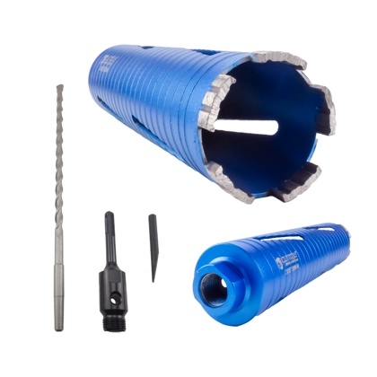 CUTTOOLS  ½" BSP 260mm long  Helix Diamond Core Drill Bit  with SDS Drill bit set, 10 mm height Diam CUTTOOLS  ½" BSP 260mm long  Helix Diamond Core Drill Bit  with SDS Drill bit set, 10 mm height Diam