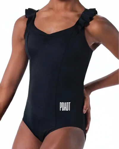 Ruffled Pinch-Front Leotard