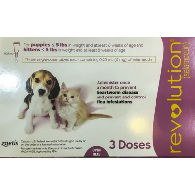 Revolution selamectin for Puppies or Small Cat Kittens | Spot-On Treatment | 3 x 0.7ml