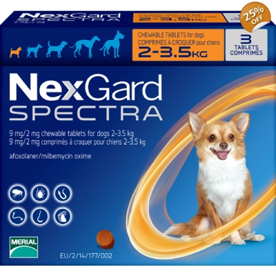 Nextgard Spectra for Dogs 2-3.5kg | 3 Doses