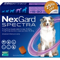 NextGard Spectra for Dogs 15-30kg | 3x Doses