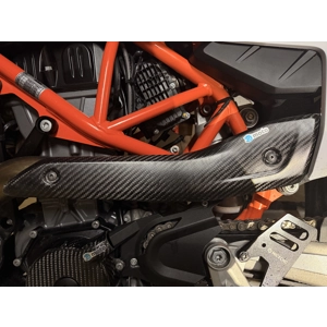 Carbon Fiber Exhaust heat shield for 2026+ KTM 690 Enduro/SMC