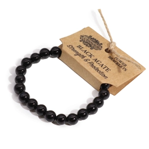 Power Bracelet - Black Agate - Strength & Protection