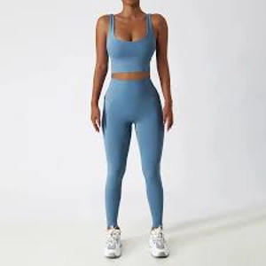 blue yoga outfit for women