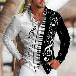 Long Sleeve Black and white Music T-shirt