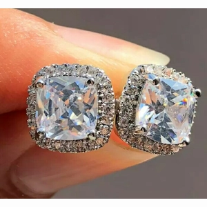 big diamond square earrings
