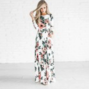 maxi floral long sleeve dress