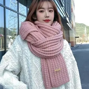 Big Luxurious Pink Winter Scarf