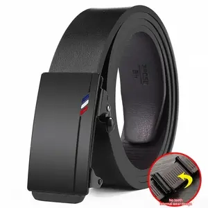 High-Quality Men’s Leather Belt with Automatic Metal Buckle