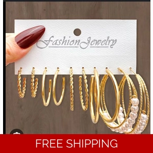 Hoop Earrings Gold Set For women
