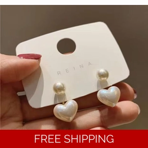 Heart White Shaped Earrings For Brides