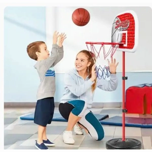 Adjustable Height Basketball Hoop Stand Set for Kids