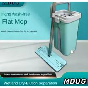 Flat Mop With Bucket:Cleans Dirt And Sand