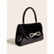 Black Shiny Shoulder Bag