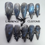 Nail Set - Blue Flash Moonstone