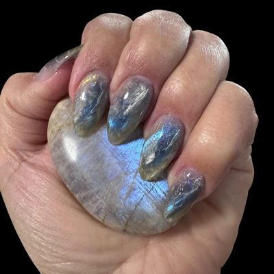 Nail Set - Blue Flash Moonstone