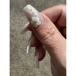 Nail Set - Opal Pink Chrome 3D Sculpted Flowers