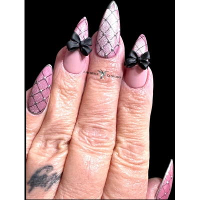Nail Set - Pink Fishnets