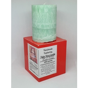 Handmade feathering Palm Wax Candle light green colour wit..