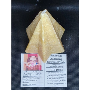 Handmade Crystallising Palm Wax Candle Mystery Crystal Frangipani 6 point Tapered Star 210 grams