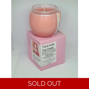 Handmade Soy Candle Field of Flowers Clear Glass Candle Ja..