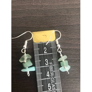 Handmade green Crystal dangle earrings with silver shepherd hooks