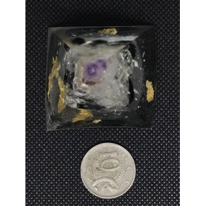 Orgonite pyramid triangles with crystals, copper coils, go..