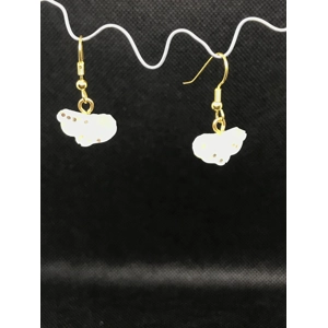 Resin pearl white glittery glow in the dark angel wings pi..